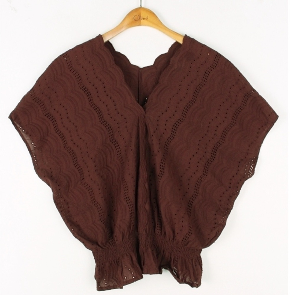 GU Brown Large CroChet Tops